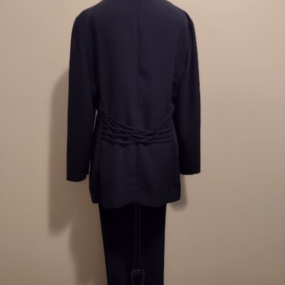 Dani Max Petite, 2pc Navy-Blue, Pant Suit, Size-14, No Hem, Dry Cleaned - Picture 3 of 7